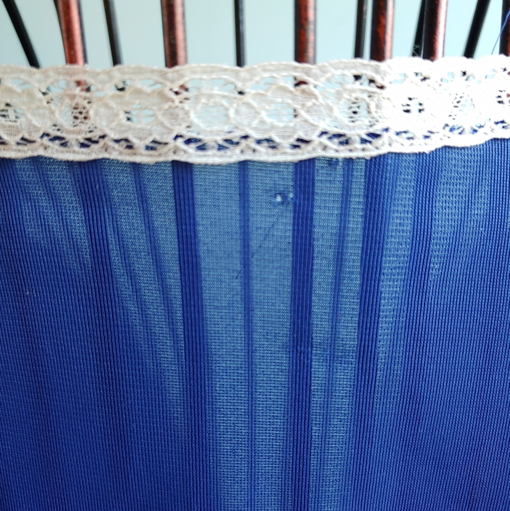 Vintage Vanity Fair Nylon Blue Dressing Gown Robe Nightgown Duster - Size 34 - Picture 15 of 16